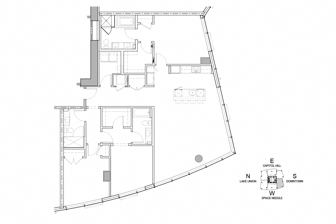Floor plan for 3 beds, 3 baths, 1948 sqft